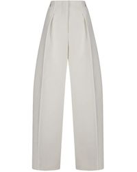 Jacquemus - Broeken ,Wit ,Katoen Le Pantalon Ovalo - Lyst