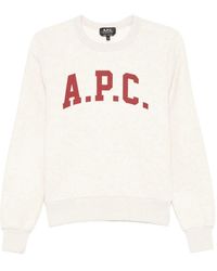 A.P.C. - Hoodies & Sweatvesten ,Katoen Fafalda Logo Print Sweatshirt - Lyst