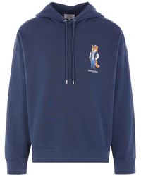 Maison Kitsuné - Blauwe Vos Hoodie Oversize Trui - Lyst