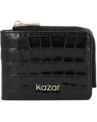 Kazar - Accessoires ,Zwart ,Leer Embossed Leather Wallet - Lyst