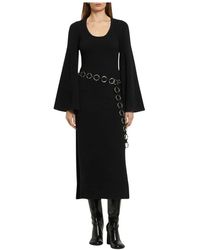 Michael Kors - Kleedjes ,Zwart ,Nylon Stretch Cashmere Flare-Sleeve Jurk - Lyst