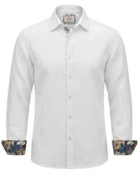 Bob - Linnen Overhemd Met Fantasiedetails - Lyst