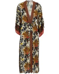 Anjuna - Kimono Lange Jurk - Lyst