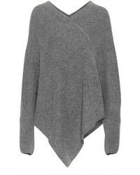 Cream - Jassen ,Grijs ,Polyester Gebreide Poncho Asfalt Melange - Lyst