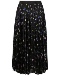 Sacai - Rokken ,Veelkleurig ,Polyester Gebloemde Plissé Midi Rok - Lyst