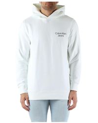 Calvin Klein - Baumwollkapuzenpullover mit logodruck - Lyst
