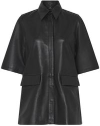 Bruuns Bazaar - Jassen ,Zwart ,Leer Modern Leren Jas - Lyst