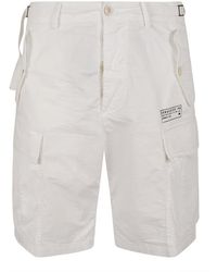 DSquared² - Korte Broeken ,Wit ,Katoen Shorts Met Meerdere Zakken - Lyst