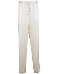 Jil Sander - Broeken ,Wit ,Satijn Classico Satin Cropped Broeken - Lyst