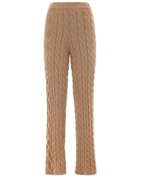 Akep - Broeken ,Bruin ,Relaxed Fit Cropped Broeken - Lyst