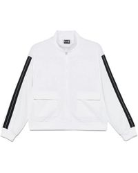 EA7 - Weiße Zip-Sweater Mit Taschen - Lyst