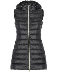 Herno - Gewatteerde Zwarte Vest Met Capuchon - Lyst