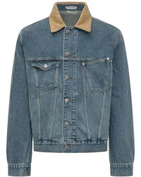 JW Anderson - Jassen ,Blauw ,Denim Corduroy Collar Denim Jacket - Lyst