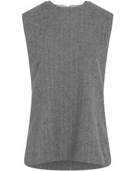 Carven - Tops ,Grijs ,Wol Sleeveless Shift Top - Lyst