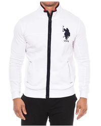 U.S. POLO ASSN. - U. Polo Assn. ,Hoodies & Sweatvesten ,Wit ,Katoen Hoodie Met Rits - Lyst