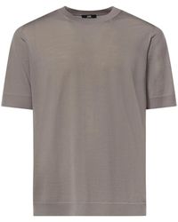 Alpha Studio - Tops ,Wol Merino T-Shirt Met Ronde Hals - Lyst