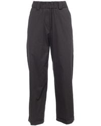 Le Tricot Perugia - Katoenen Broek Met Elastische Taille En Zakken - Lyst