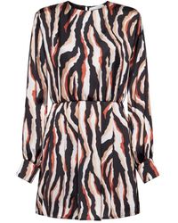 Silvian Heach - Bedrucktes Kleid Mit Langen Ärmeln - Lyst