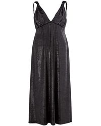 Lardini - Elegante Zwarte Polyester Jurk - Lyst