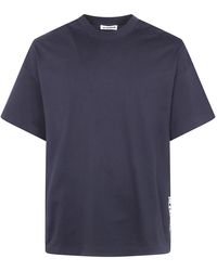 Jil Sander - Tops ,Zwart ,T-Shirt Met Ronde Hals En Korte Mouwen Met Print - Lyst