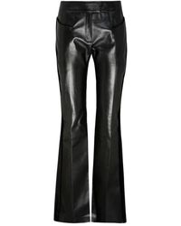 Tom Ford - Zwarte Uitlopende Leren En Fluwelen Broek - Lyst
