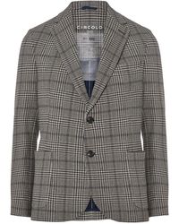 Circolo 1901 - Jassen ,Bruin ,Katoen Geruite Blazer Americana Stijl - Lyst