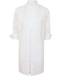 Yohji Yamamoto - Weiße Baumwoll-Satinbluse - Lyst