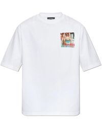 DSquared² - Tops ,Wit ,Katoen T-Shirt Met Print - Lyst