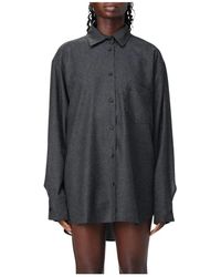 ANDAMANE - Graues Oversized Wollhemd - Lyst