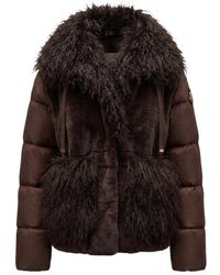 Moncler - Jassen ,Bruin ,Leer Immersif 2-In-1 Korte Donsjas - Lyst