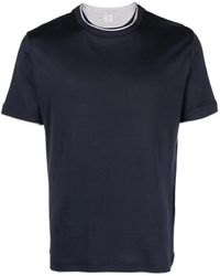 Eleventy - Tops ,Blauw ,Katoen Italiaans Katoenen T-Shirt - Lyst