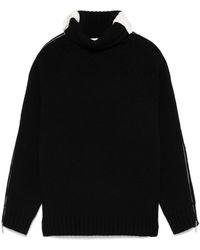 Helmut Lang - Truien & Vesten ,Zwart ,Wol Zwarte Wollen T-Neck Koffer Van - Lyst