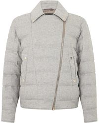 Herno - Gesteppte Jacke Mit Asymmetrischem Reißverschluss - Lyst