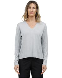 Max Mara - Seiden- Und Baumwoll-Pullover Mit V-Ausschnitt - Lyst
