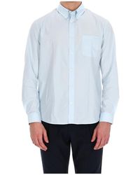 A.P.C. - Overhemden ,Blauw ,Katoen Heldere Blauwe Cam Cot Shirt - Lyst