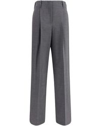 P.A.R.O.S.H. - Wijde Wollen Broek Met Elastische Tailleband - Lyst