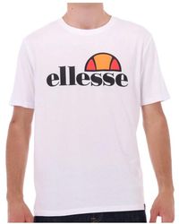 Ellesse - Tops ,Wit ,Katoen Logo Extended Witte T-Shirt - Lyst