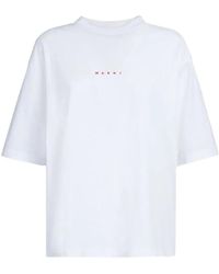 Marni - T-shirts,oversize weißes baumwoll-t-shirt - Lyst