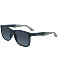 Ferragamo - Matte schwarze sonnenbrille mit rauchblauer tönung - Lyst