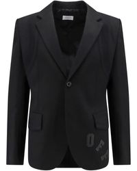 Off-White c/o Virgil Abloh - Jassen ,Zwart ,Polyester Off- Logo Geborduurd Single-Breasted Blazer - Lyst