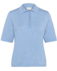 Kaffe - Blau Melange Polo Pullover Strickpullover - Lyst