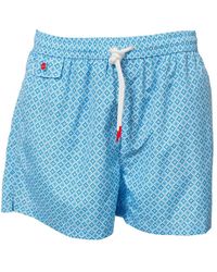 Kiton - Badmode ,Blauw ,Polyester Short Swim Boxer - Lyst