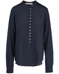 Jucca - Overhemden ,Zwart ,Shirt Met Koreaanse Kraag - Lyst