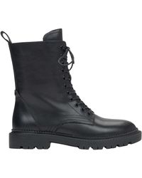 ESTRO - Schwarze leder-stiefeletten - Lyst