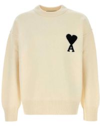 Ami Paris - Adc Filz Pullover Mit Rundhalsausschnitt - Lyst