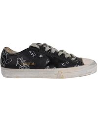 Golden Goose - Sneakers in pelle nera con stampa scarabocchi - Lyst