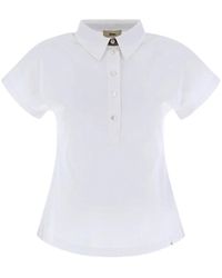 Herno - Tops ,Wit ,Katoen Katoenen Interlock Polo Met Monogram - Lyst
