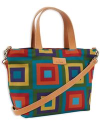 Gallo - Wo small light blue shopper bag with concentric square motif - Lyst