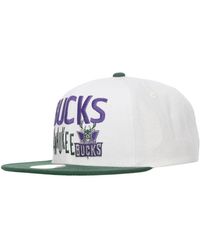 Mitchell & Ness - Milwaukee Bucks Flache Schirm Snapback Kappe - Lyst