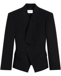 Givenchy - Jassen ,Zwart ,Wol Wollen Jas Met Omgekeerde Revers - Lyst